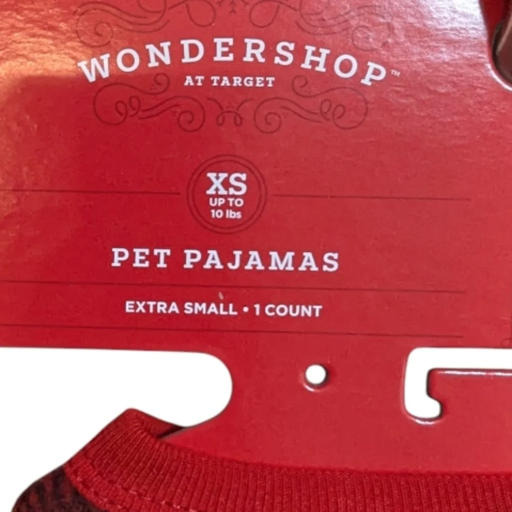 Wondershop Red Black Plaid Pet Pajamas XS Cat Dog Christmas P-001